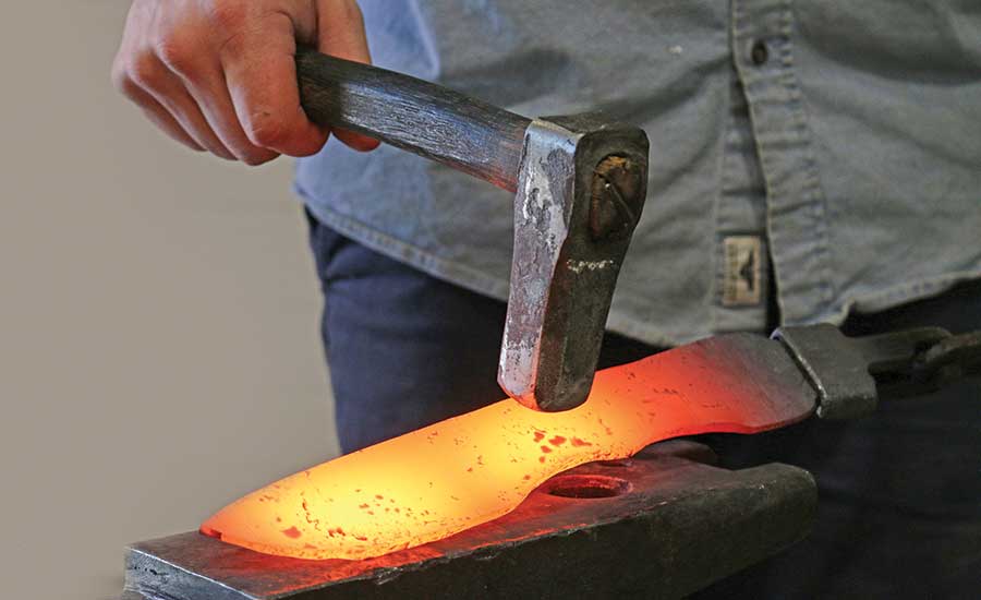 Industrial Heating – Forging Knives in College